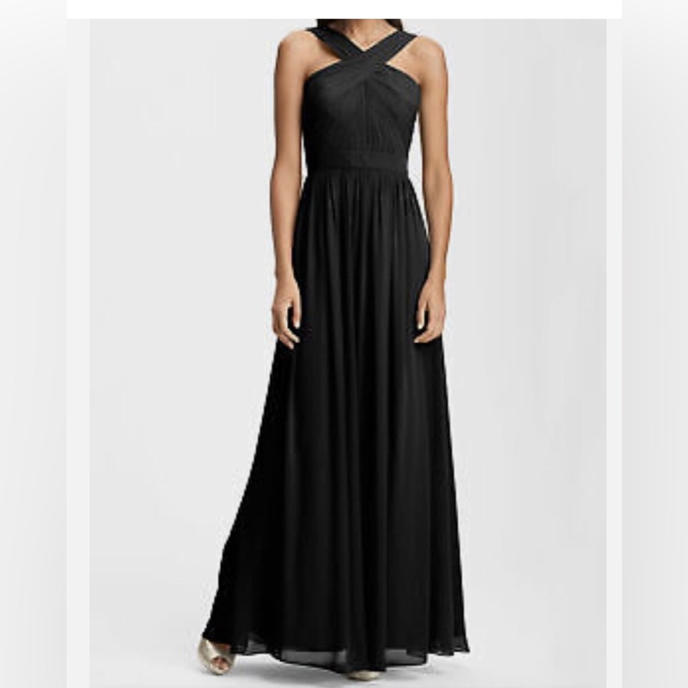 Black Ruched Halter Maxi Gown for Prom